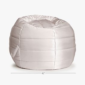 Large Champagne Puffer Bean Bag Chair Slipcover Only