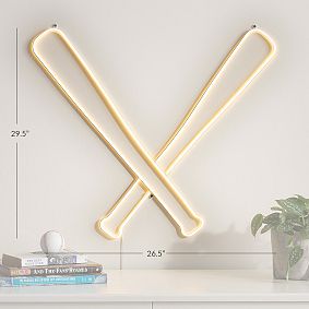 Baseball Bat Neon Wall Light