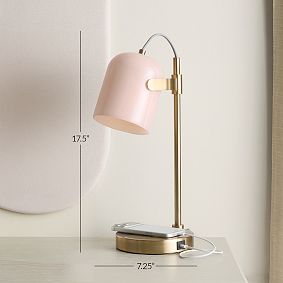 Glass Shade Wireless Charging Task Lamp (17.5")