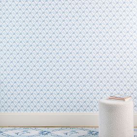 Hill House Home Blue Trellis Wallpaper Samples