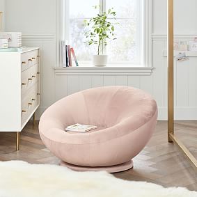 Lustre Velvet Dusty Blush Groovy Swivel Chair