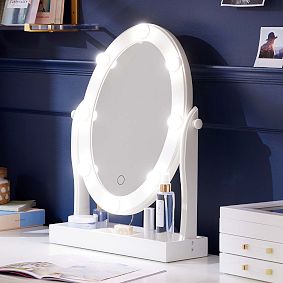 Oval Marquee Vanity Mirror (16"w x 19"d)