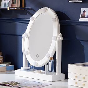 Oval Marquee Vanity Mirror (16"w x 19"d)