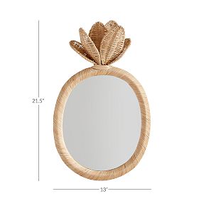 Lilly Pulitzer No Nails Rattan Pineapple Mirror (13"x22")