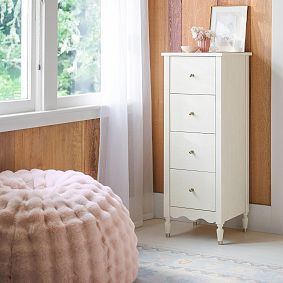Camille Flip-Top Storage Tower With Mirror (18"w x 18"d)
