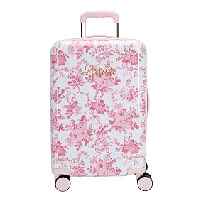 LoveShackFancy Pink Damask Hardsided Carry-on Luggage