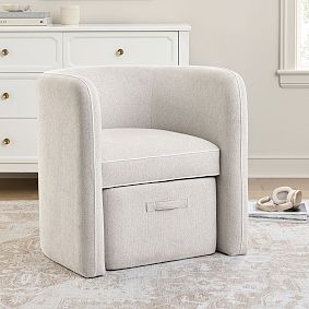 Piped Chair &amp; Ottoman Set