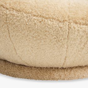 Groovy Swivel Lounge Chair Faux Shearling Natural