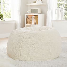 Sherpa Ivory Bean Bag Chair Collection