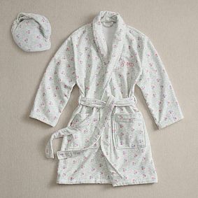 Hill House Home Clematis Scallop Robe &amp; Hair Wrap Set