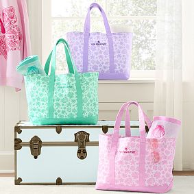 Pink Palm Puff Tote Bag
