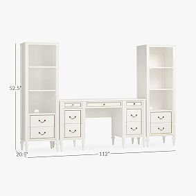 LoveShackFancy Parisian Storage Desk &amp; Bookcase Set (112"w x 20.5"d)