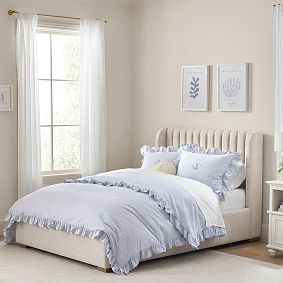 Washed Cotton Ruffle Stripe Comforter