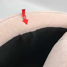 Open Box: Tufted Round Storage Ottoman - Performance Plush Chenille Sepia Rose