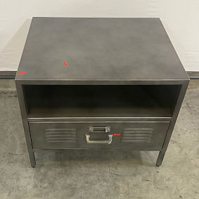 Open Box: Locker Nightstand (24") - Galvinized Gray Metal