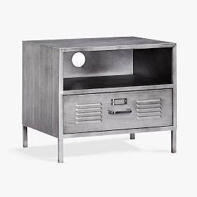 Open Box: Locker Nightstand (24") - Galvinized Gray Metal