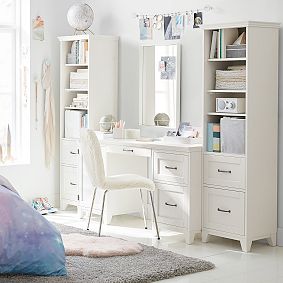 Hampton Smart Storage Desk &amp; Bookcase with Drawers Set (97"w x 20.5"d)