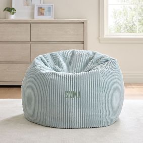 Large Chamois Porcelain Blue Bean Bag Chair