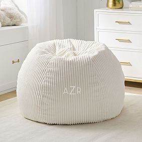 Large Chamois Ivory Bean Bag Chair