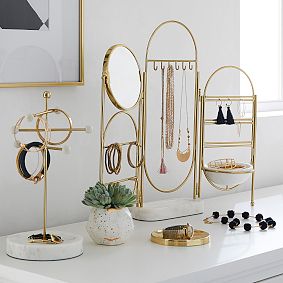 Marble and Gold Necklace Holder