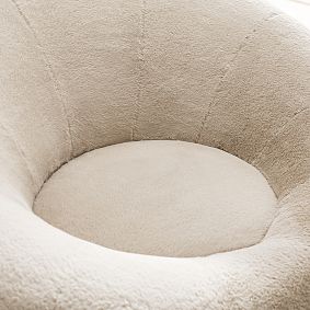 Faux-Fur Fawn Groovy Swivel Chair