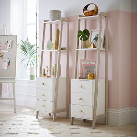 Highland 18" Narrow Bookshelf with Storage Drawers