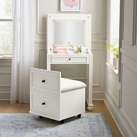 Chelsea Flip-Top Vanity &amp; Storage Seat Set (25.5"w x 21"d)