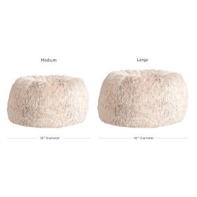 Large Snow Cat Faux-Fur Bean Bag Chair