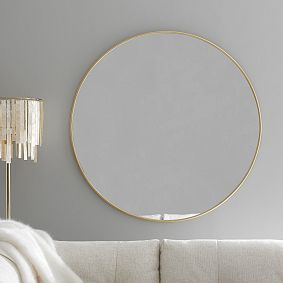 Metal Framed Round Mirror (38")