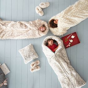 Snow Cat Faux-Fur Sleeping Bag