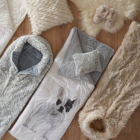 Snow Cat Faux-Fur Sleeping Bag