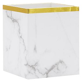 Paper Desk Accessories, Set of 3, White Marble
