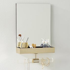 Ava Frosted Acrylic Mirror Jewelry Storage