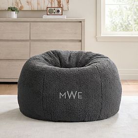 Sherpa Charcoal Bean Bag Chair Slipcover Only