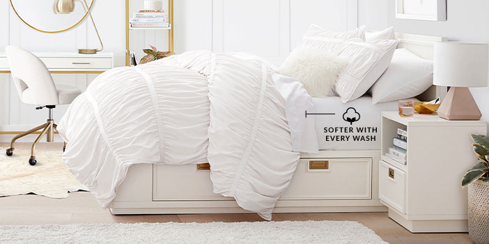 pottery barn dorm sheets