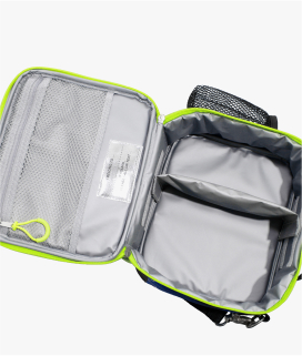 Image of Gear-Up Adaptive Lunch in Storm print, showing interior compartments.