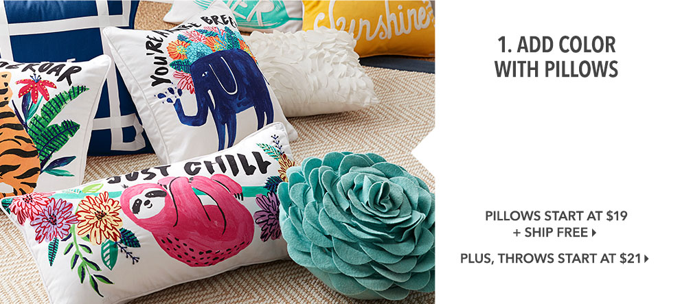 1. Add Color With Pillows