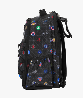 Side-facing image of Gear-Up Adaptive Backpack in NBA print.