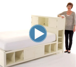 Beadboard Storage Bed + Hutch