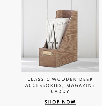 Classic Wooden Desk Accessories, Magazine Caddy