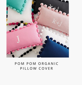 Pom Pom Organic Pillow Cover