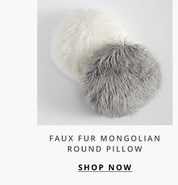 Faux Fur Mongolian Round Pillow