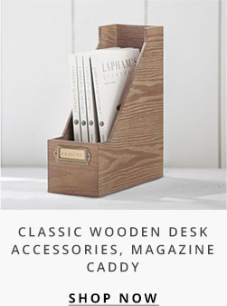 Classic Wooden Desk Accessories, Magazine Caddy