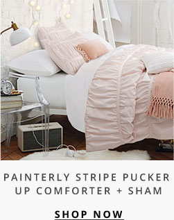 Painterly Stripe Pucker Up Comforter + Sham
