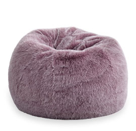 Feathery Faux-Fur Fig Bean Bag Chair