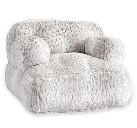 Leopard Faux-Fur Gray Eco Lounger