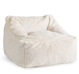 Chunky Boucle Ivory Modern Lounger