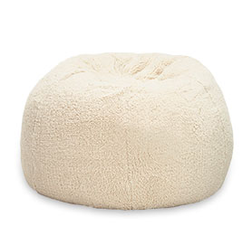 Sherpa Ivory Bean Bag Chair