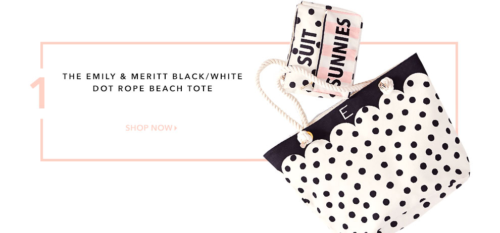 The Emily & Meritt Black/White Dot Rope Beach Tote